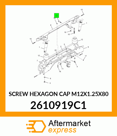 SCREW HEXAGON CAP M12X1.25X80 2610919C1