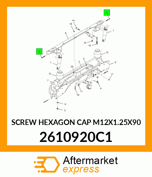 SCREW HEXAGON CAP M12X1.25X90 2610920C1