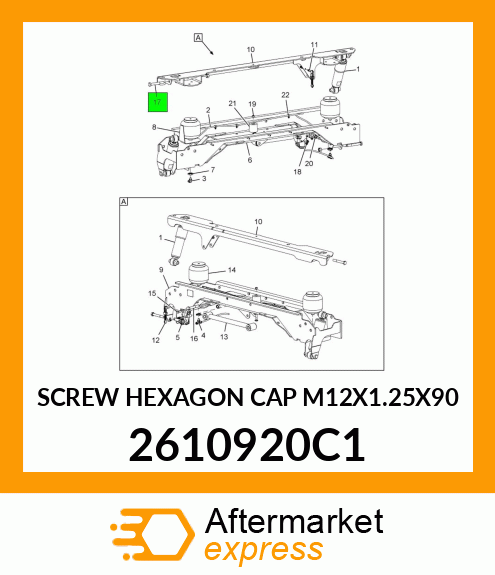 SCREW HEXAGON CAP M12X1.25X90 2610920C1