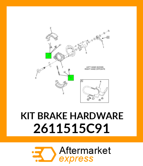 KIT BRAKE HARDWARE 2611515C91