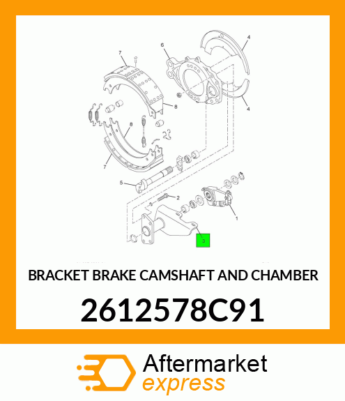 BRACKET BRAKE CAMSHAFT AND CHAMBER 2612578C91