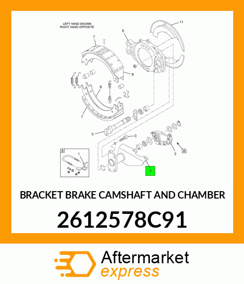 BRACKET BRAKE CAMSHAFT AND CHAMBER 2612578C91