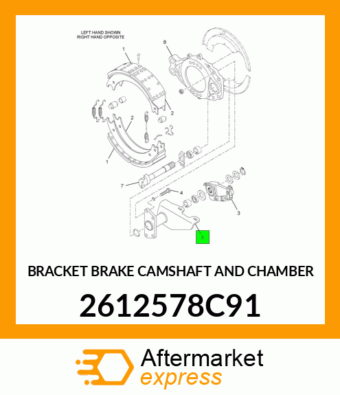 BRACKET BRAKE CAMSHAFT AND CHAMBER 2612578C91