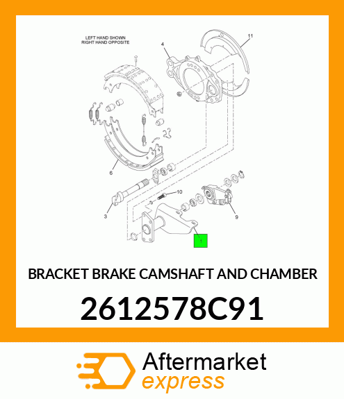 BRACKET BRAKE CAMSHAFT AND CHAMBER 2612578C91