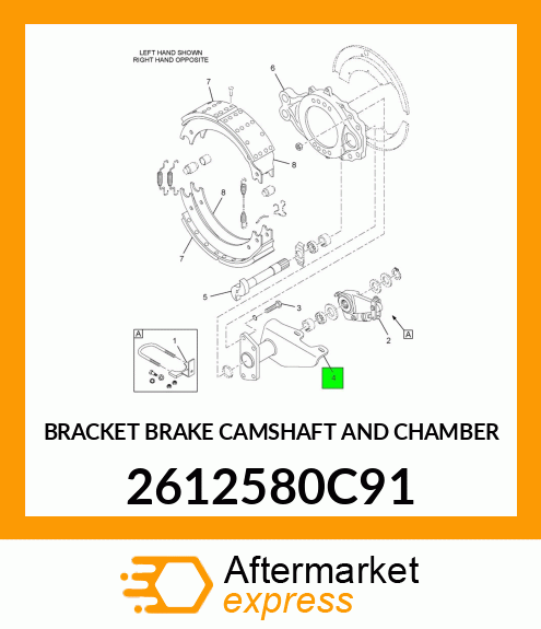 BRACKET BRAKE CAMSHAFT AND CHAMBER 2612580C91