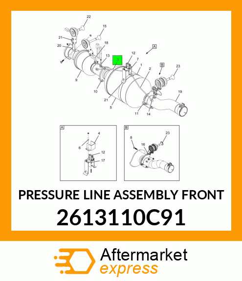 PRESSURE LINE ASSEMBLY FRONT 2613110C91