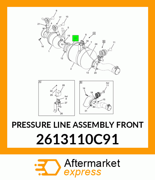 PRESSURE LINE ASSEMBLY FRONT 2613110C91