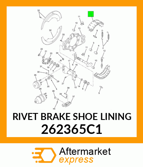 RIVET BRAKE SHOE LINING 262365C1