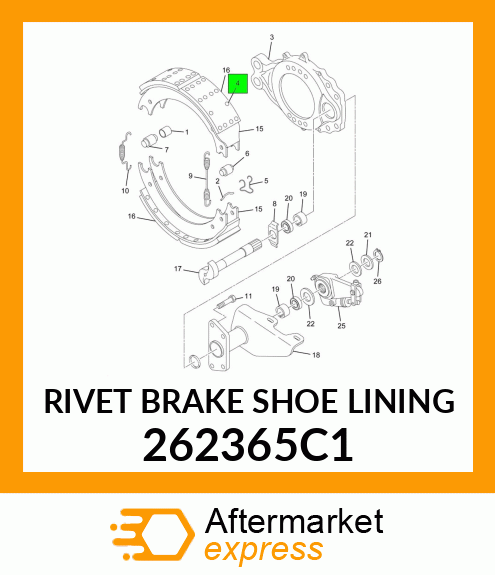 RIVET BRAKE SHOE LINING 262365C1