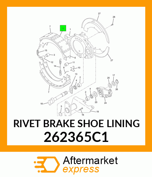 RIVET BRAKE SHOE LINING 262365C1