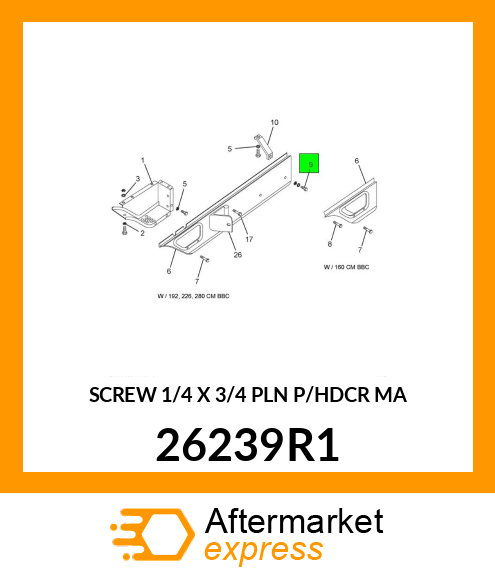 SCREW 1/4 X 3/4 PLN P/HDCR MA 26239R1