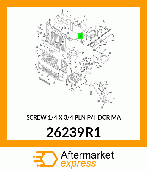 SCREW 1/4 X 3/4 PLN P/HDCR MA 26239R1