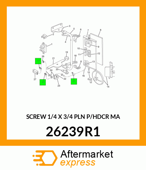 SCREW 1/4 X 3/4 PLN P/HDCR MA 26239R1