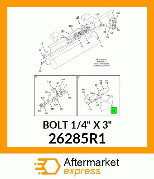 BOLT 1/4" X 3" 26285R1