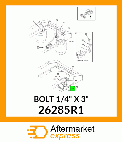 BOLT 1/4" X 3" 26285R1