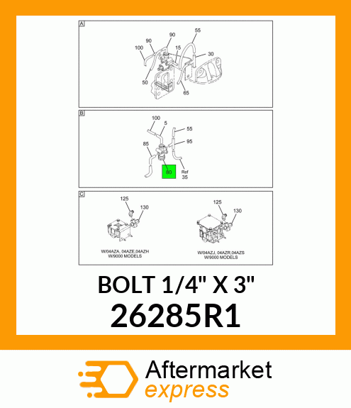 BOLT 1/4" X 3" 26285R1