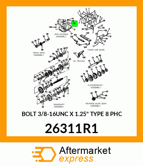 BOLT 3/8-16UNC X 1.25" TYPE 8 PHC 26311R1