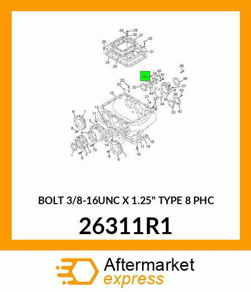 BOLT 3/8-16UNC X 1.25" TYPE 8 PHC 26311R1