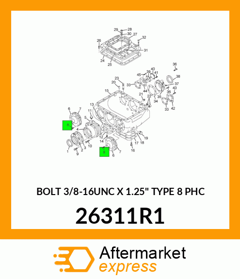 BOLT 3/8-16UNC X 1.25" TYPE 8 PHC 26311R1