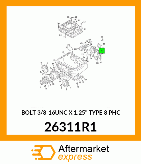 BOLT 3/8-16UNC X 1.25" TYPE 8 PHC 26311R1