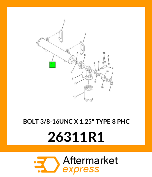 BOLT 3/8-16UNC X 1.25" TYPE 8 PHC 26311R1