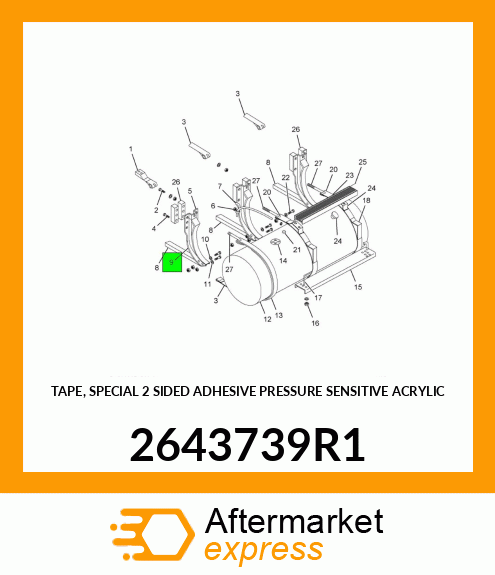 TAPE, SPECIAL 2 SIDED ADHESIVE PRESSURE SENSITIVE ACRYLIC 2643739R1