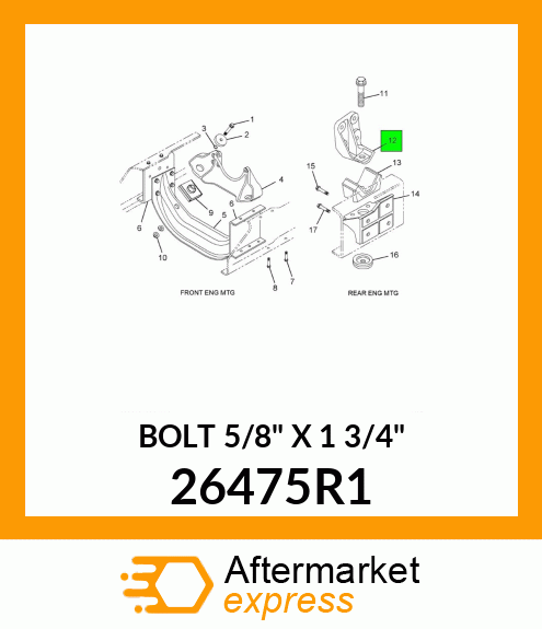 BOLT 5/8" X 1 3/4" 26475R1
