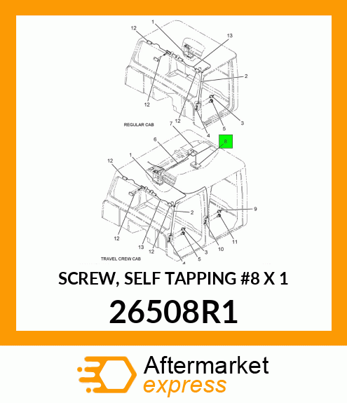 SCREW, SELF TAPPING #8 X 1" 26508R1