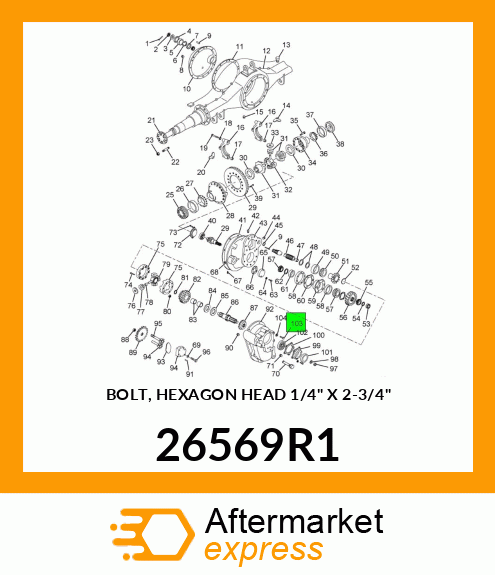 BOLT, HEXAGON HEAD 1/4" X 2-3/4" 26569R1