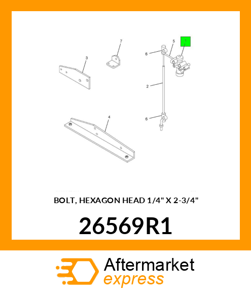 BOLT, HEXAGON HEAD 1/4" X 2-3/4" 26569R1