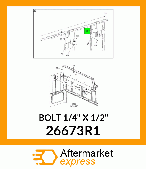 BOLT 1/4" X 1/2" 26673R1