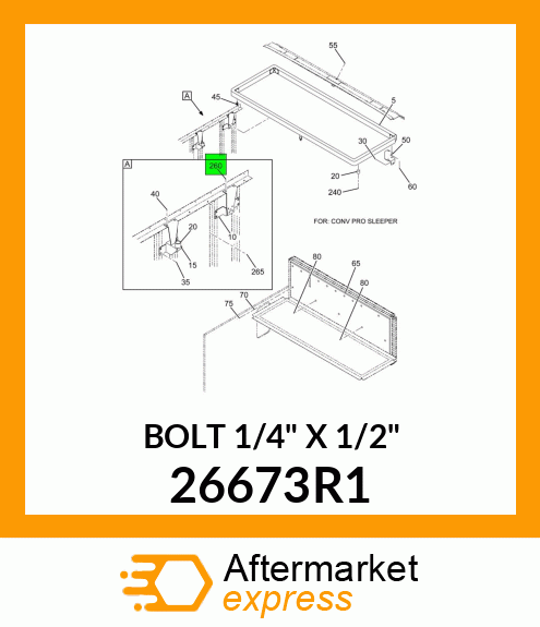 BOLT 1/4" X 1/2" 26673R1