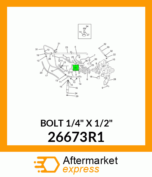 BOLT 1/4" X 1/2" 26673R1