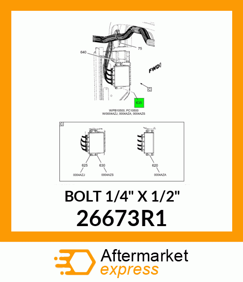 BOLT 1/4" X 1/2" 26673R1
