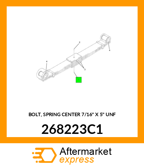 BOLT, SPRING CENTER 7/16" X 5" UNF 268223C1