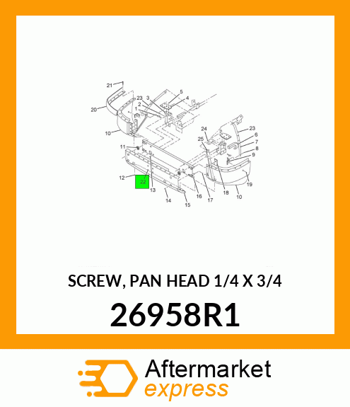 SCREW, PAN HEAD 1/4" X 3/4" 26958R1