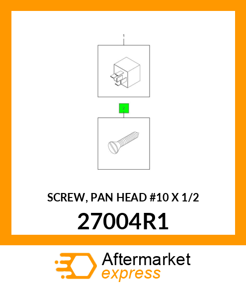 SCREW, PAN HEAD #10 X 1/2" 27004R1