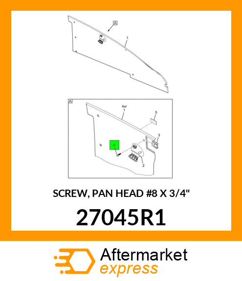 SCREW, PAN HEAD #8 X 3/4" 27045R1