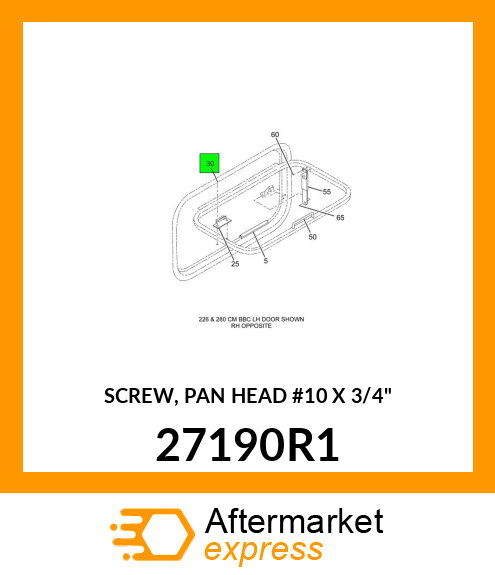 SCREW, PAN HEAD #10 X 3/4" 27190R1