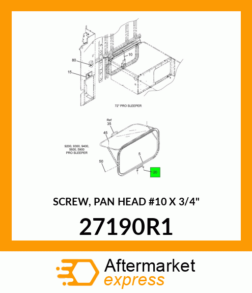 SCREW, PAN HEAD #10 X 3/4" 27190R1