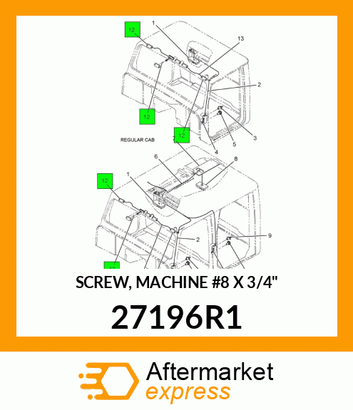 SCREW, MACHINE #8 X 3/4" 27196R1