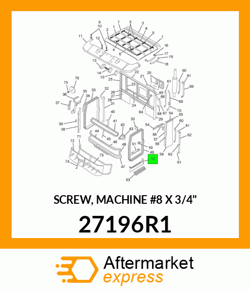 SCREW, MACHINE #8 X 3/4" 27196R1