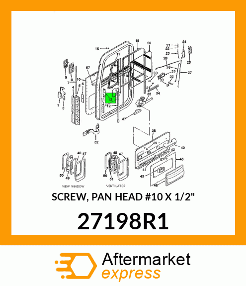 SCREW, PAN HEAD #10 X 1/2" 27198R1