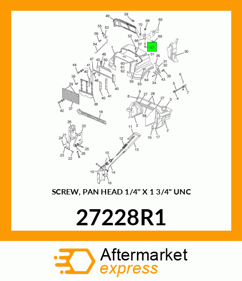 SCREW, PAN HEAD 1/4" X 1 3/4" UNC 27228R1