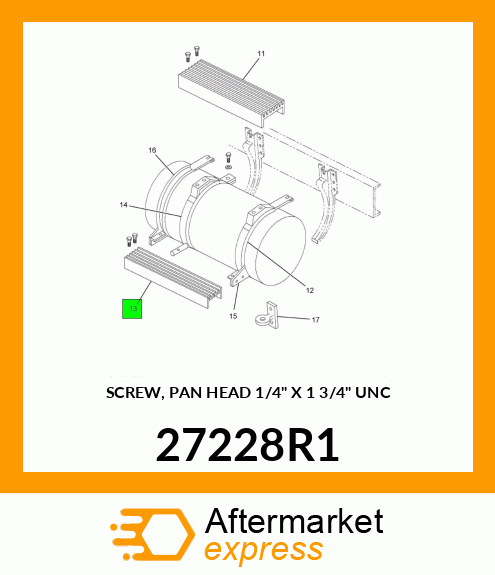 SCREW, PAN HEAD 1/4" X 1 3/4" UNC 27228R1