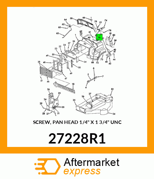 SCREW, PAN HEAD 1/4" X 1 3/4" UNC 27228R1