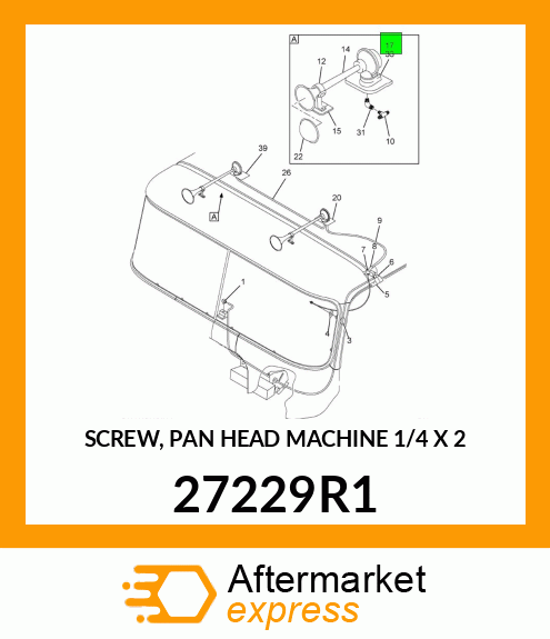 SCREW, PAN HEAD MACHINE 1/4" X 2" 27229R1