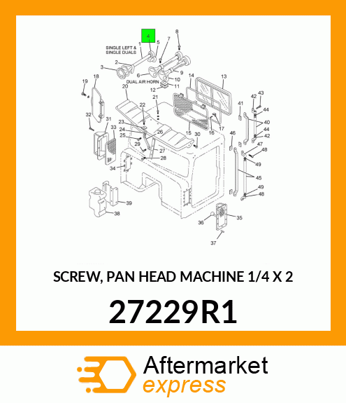 SCREW, PAN HEAD MACHINE 1/4" X 2" 27229R1