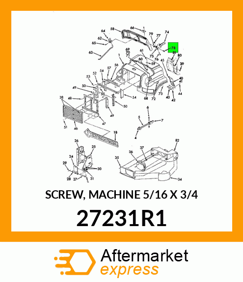 SCREW, MACHINE 5/16" X 3/4" 27231R1