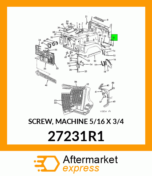 SCREW, MACHINE 5/16" X 3/4" 27231R1